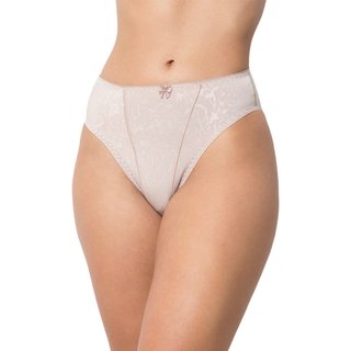 Calcinha Gabi Lingerie Tanga Microfibra Confortável Cintura Média Bege