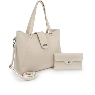 Bolsa Feminina Sacola Transversal Retta Oficial Marfim
