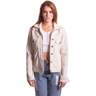 Jaqueta Veludo Peluciado Aero Jeans Bege