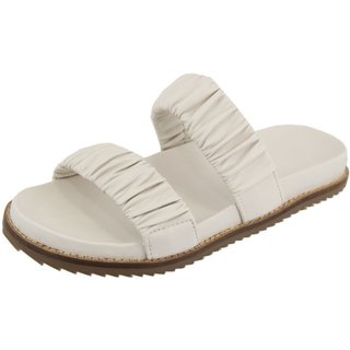 Sandalia Enrrugada Papete Rasteira Off White Agnes Veronez