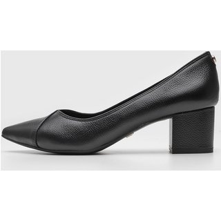Scarpin Jorge Bischoff de Couro Recortes Preto
