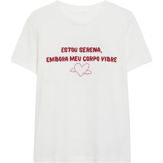 Camiseta Fogo MY.NA Estou Serena Branca
