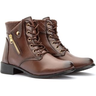 Bota Cano Curto Coturno Casual Nine4 Dia a dia Macio - Café