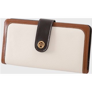 Carteira Couro Mariart 100FMRT Off White e Havana