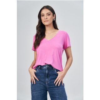 T-Shirt Gola V Basic Feminina Acostamento