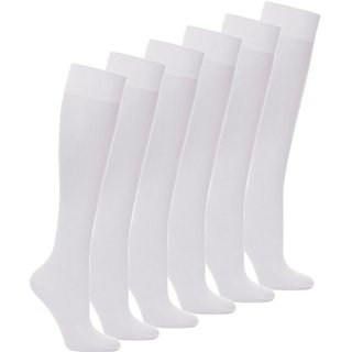 Kit com 6 Meias 3/4 Fio 20 Loba 5510-001 Branco