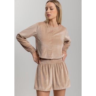 Short Curto Com Cintura Alta E Cós Elástico Em Plush Move