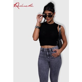 Cropped de tricot com detalhes feminina Tamanho Único Revanche Cairu