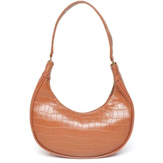 Bolsa Feminina Anna Andrade Bolsa Média Meia Lua De Ombro Dia a Dia Tendência Caramelo
