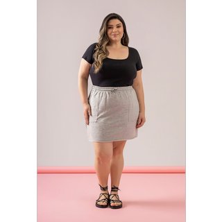 Saia Feminina em Moletom Just Basic Cinza