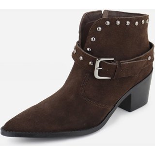 Bota Texana Em Couro Western Country Bico Fino Cravo Fivela Feminina Maria Paula Expresso