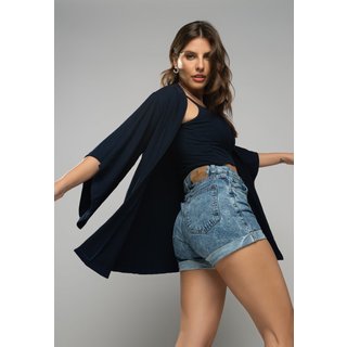 Kimono Salvatore Canelado Azul Marinho