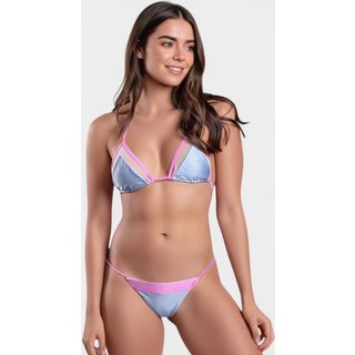 Biquíni Areia Branca Praya Cortininha Tule Azul
