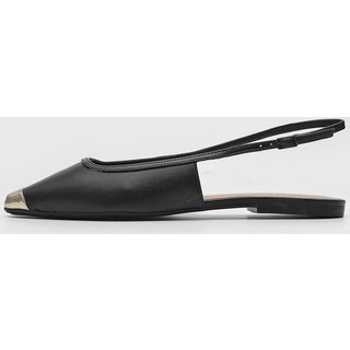 Sapatilha Slingback ANACAPRI Detalhe Metalizado Preta