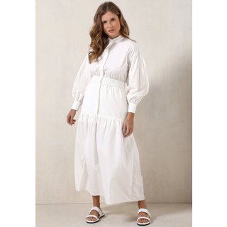 Vestido Chemise Cruise Midi Alfaiataria Branco