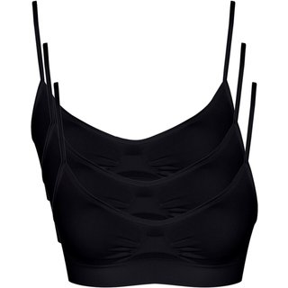 Kit com 3 Tops sem Aro e sem Bojo Loba 41100-001 Preto