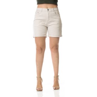 Bermuda Jeans Feminina Meia Coxa Barra Italiana Crocker