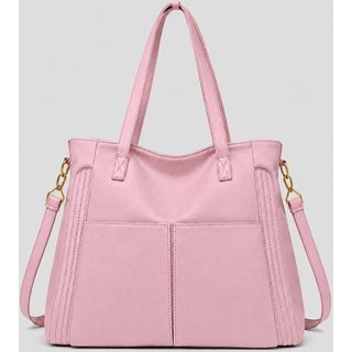Bolsa Feminina Transversal Grande De Ombro Alça Tote Bag Rosa