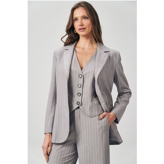 Blazer Alfaiataria Risca Giz Feminino Acostamento