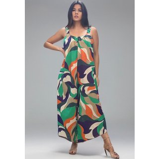 Macacão Amazonia Vital Saruel Viscose Alça com Elástico Estampa Brisa do Mar