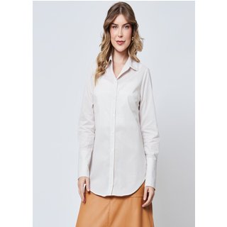 Camisão Tricoline Listrado Bege Miss Joy 7898 Feminino