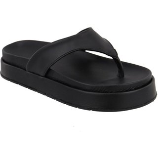 Sandália Papete Plataforma Sola Alta Flat Preto Tellini Store