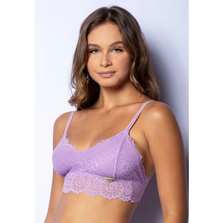 Top Cropped Gabi Lingerie Renda Alcinha Sutiã sem Bojo Feminino Lavanda