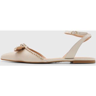 Sapatilha Feminina Luiza Barcelos Bico Fino Laço Off-White