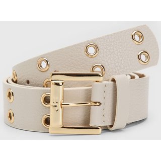 Cinto Feminino Jorge Bischoff Ilhós Dourado Off-White