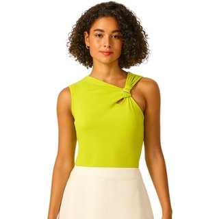 Blusa Regata Canelada Com Torção E Recorte Lez A Lez