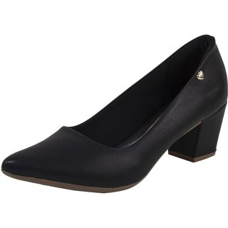 Scarpin Lumiss Salto Grosso Preto