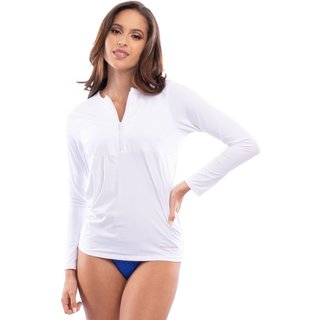 Blusa ZÍper Proteção Solar Branca Movimento