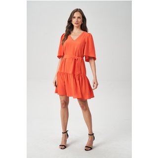Vestido Curto com Faixa Feminino Acostamento