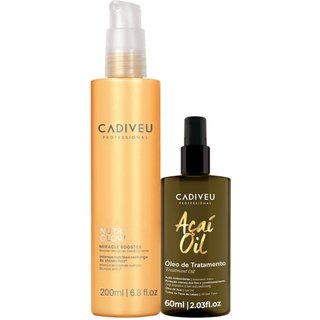 Kit Cadiveu Professional Nutri Glow Booster Fluído de Pré Tratamento e Açaí Oil 60 (2 produtos)