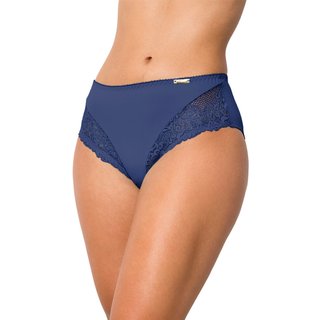 Tanga Gabi Lingerie Cintura Alta Detalhes em renda nas laterais Forro 100% Algodão Confortável Marinho
