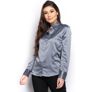 Camisa Camisete Social Feminina Manga Longa Casual