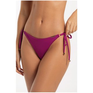Calcinha de Biquíni Avulsa Cor Uva com Lateral de Amarrar Regulável Fio Duplo