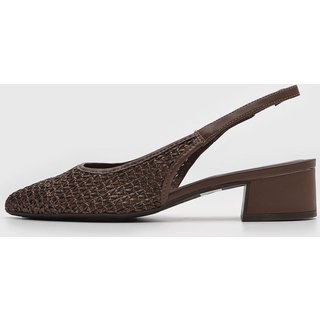 Scarpin Feminino Anacapri Bico Fino Tramada Marrom