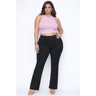 Cropped Plus Size D Bell Outlet Fashion Ribana Lilás