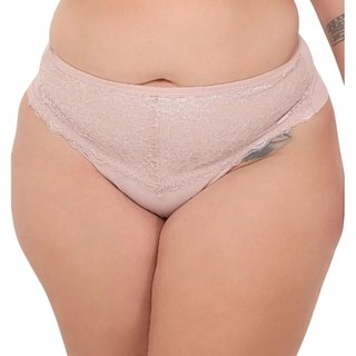 Calcinha Plus Size Fio Duplo Frente em Renda Santa Passion .