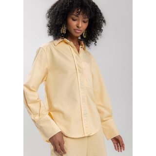 Camisa Lez a Lez Alongada Com Bolso Frontal Em Sarja