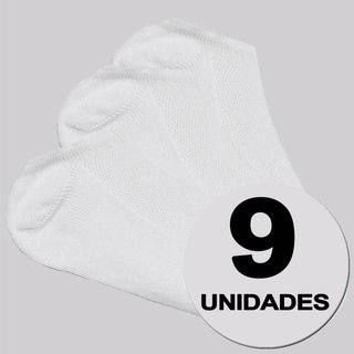 Kit Meia Selene Sapatilha Feminino 9 Pares Branca