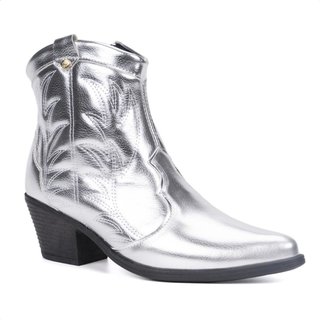 Bota Feminina Texana Bordada Western Country Cano Curto Luxo