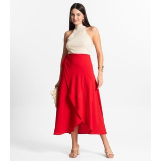 Saia Midi Amarração Envelope Select Vermelho