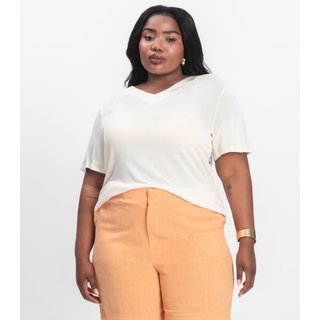 Blusa Visco Tricot Plus Size Secret Glam Bege