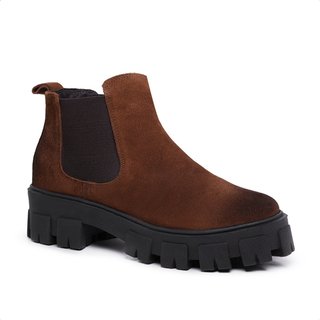 Bota Chelsea Feminina Malbork Marrom Ferrugem com Solado Tratorado 24788FMF
