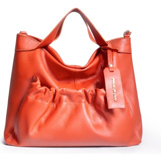 Bolsa Feminina Em Couro Alça De Mão Terracota "Débora Geraldi"""