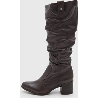 Bota Feminina Bottero Salto Quadrado Marrom