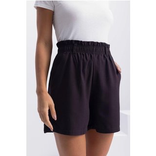 Shorts Feminino Em Viscose Essendi Preto Preto