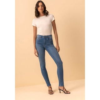 Blusa Básica De Mangas Curtas Em Malha Canelada Modal